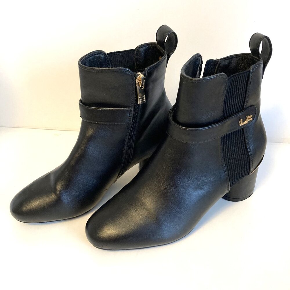 London Fog Selia Black Ankle Boots/ Size 6/ Zip-Up